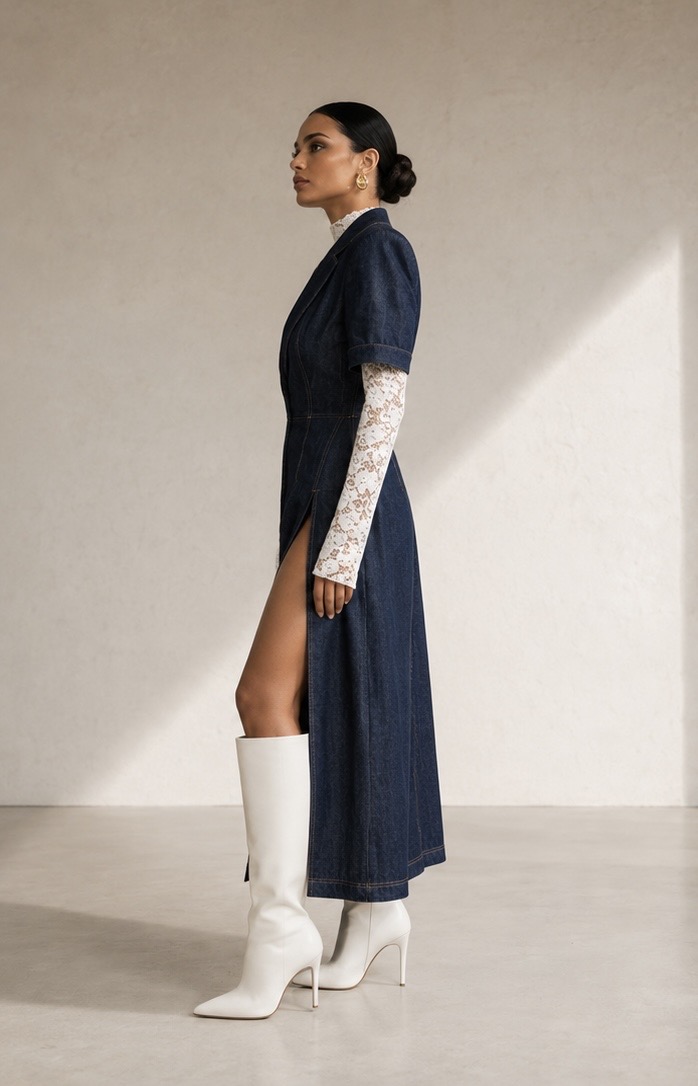 Vestido Celaje — CEL-10 — denim de autor, Cartografía del Vacío, Susana Acosta (vista 2)
