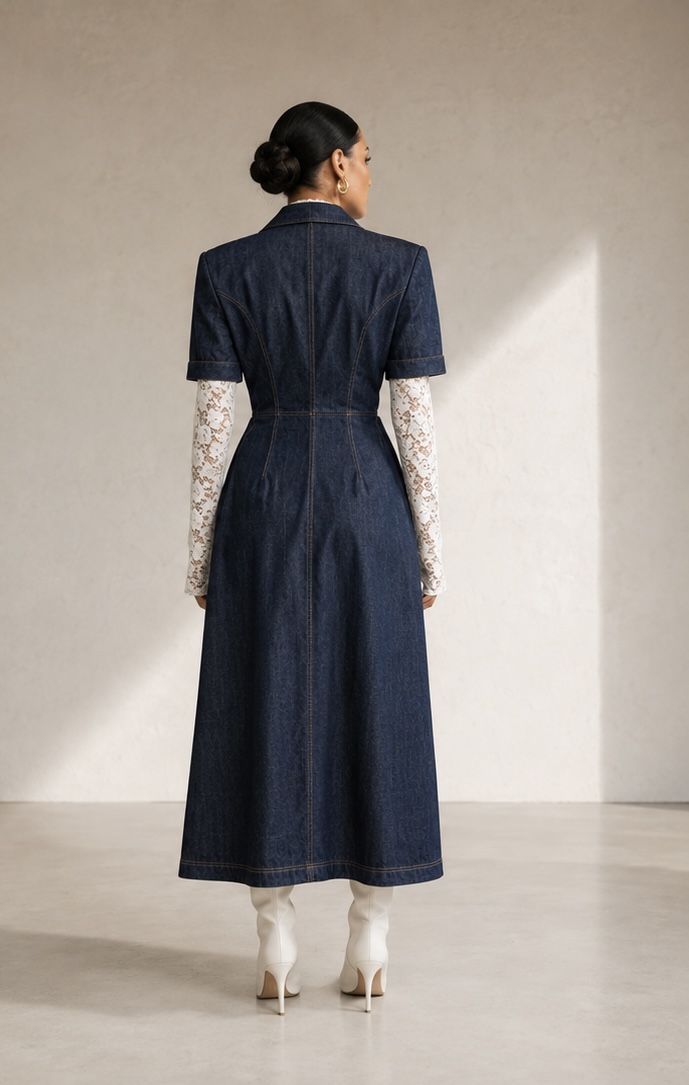Vestido Celaje — CEL-10 — denim de autor, Cartografía del Vacío, Susana Acosta (vista 3)